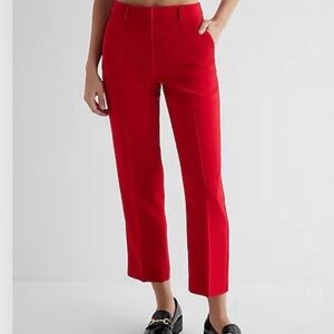 Express red flat front straight leg ankle pant like new 0